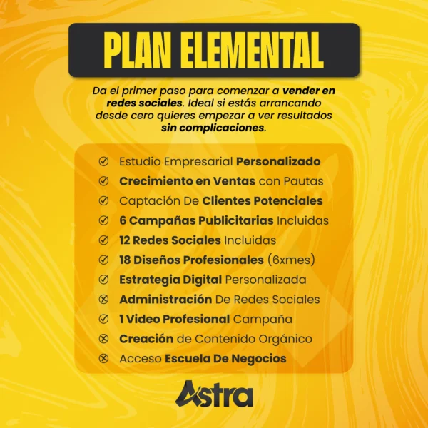 PLAN ELEMENTAL REDES SOCIALES